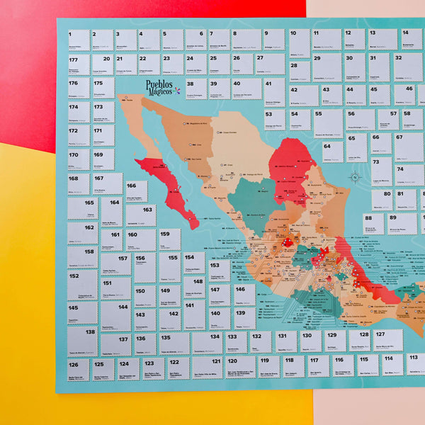 Mapa rascable de 177 Pueblos Mágicos +  Mapa de Alan x el Mundo COMBO