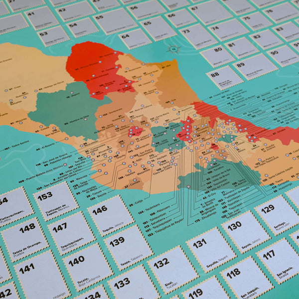 Mapa rascable de 177  Pueblos Mágicos  + Mapa rascable de estados COMBO