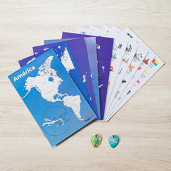 Kit Continentes y Ciudades - Expansión Bitácora de Viajes - Rasca MapasKit Continentes y Ciudades - Expansión Bitácora de Viajes