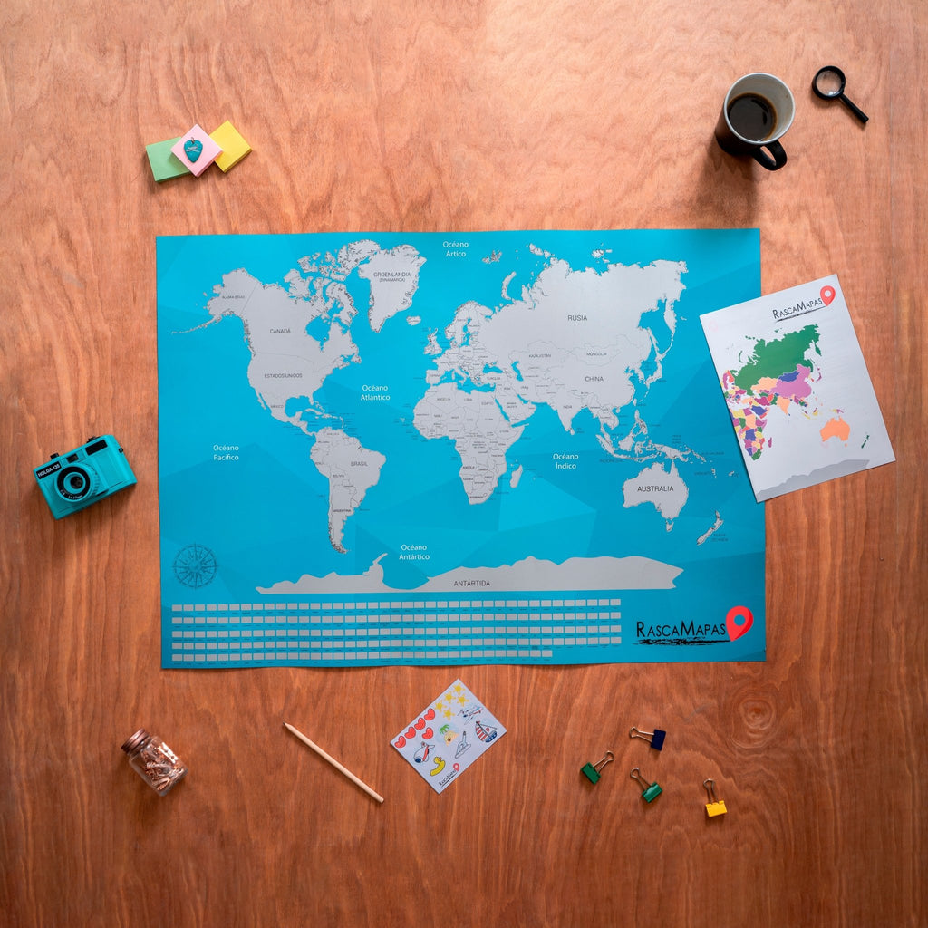 Rasca Mapa del mundo con banderas - Rasca MapasRasca Mapa del mundo con banderas