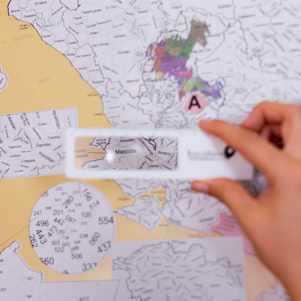 Mapa rascable Zonas Arqueológicas + Mapa rascable de municipios COMBO