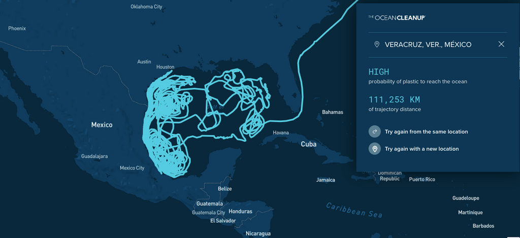 Este mapa muestra el recorrido del plástico en el mar