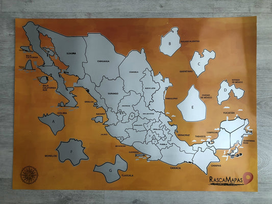 El mapa rascable de México por estados ya llegó... - Rasca Mapas