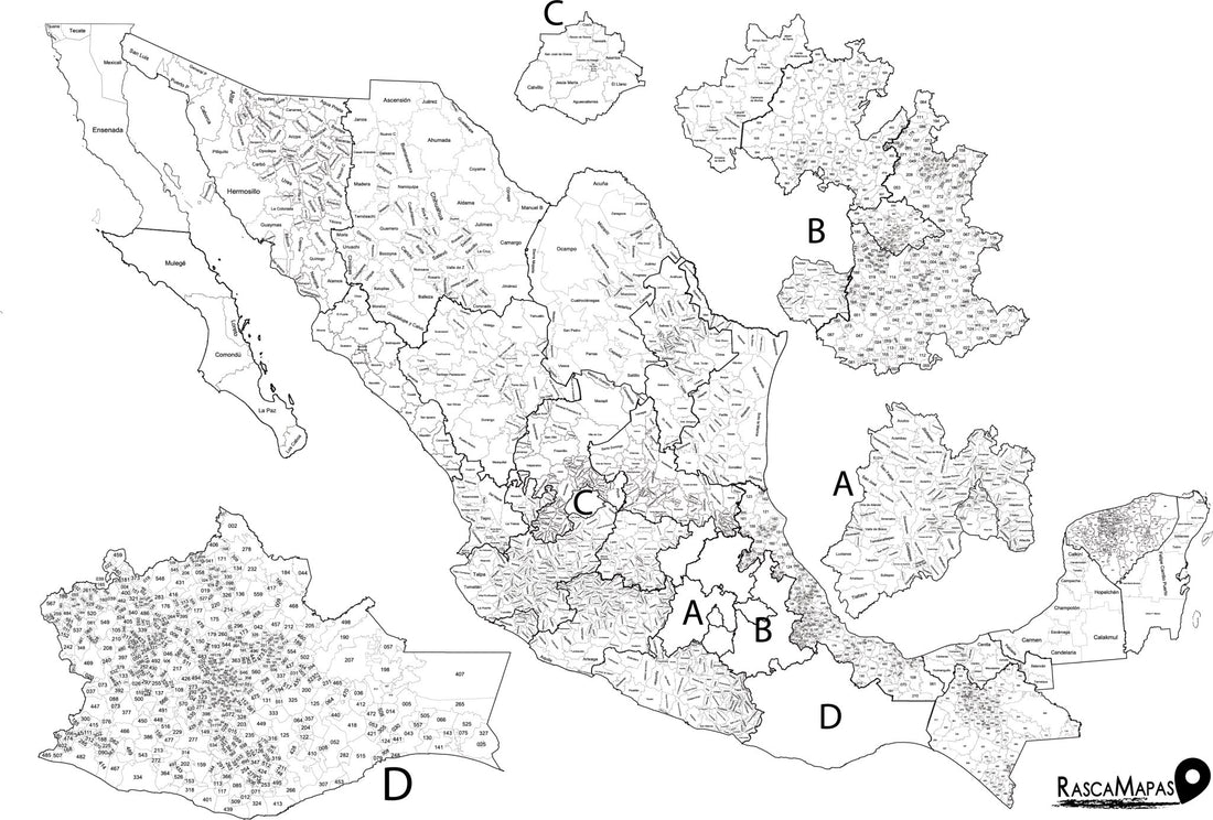 😎 La lista de todos los municipios de México (2021) - Rasca Mapas