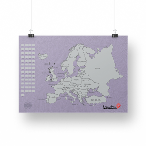 Rasca Mapa de Europa con Banderas