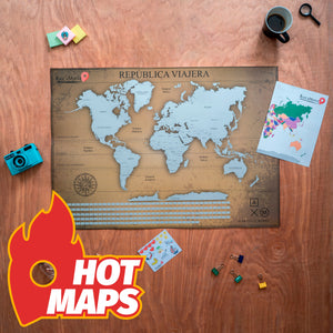 Mapa República Viajera - Alan x el Mundo en colaboración con Rasca Mapas