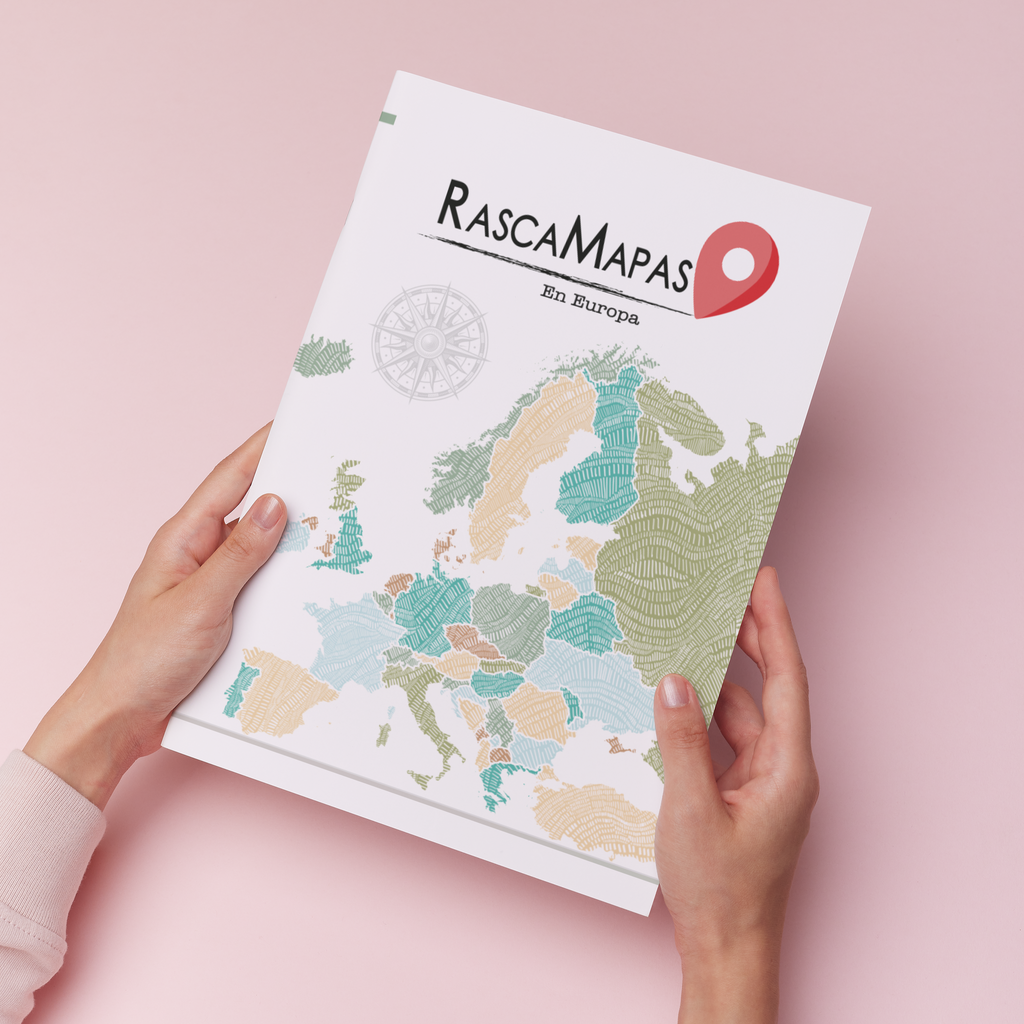 Rasca Mapa de Europa con Banderas