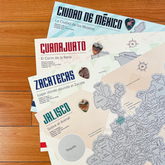 COMBO de CUATRO Mapas Rascables de los Estados con Plumillas de Colección | Dividido en Municipios - Rasca MapasCOMBO de CUATRO Mapas Rascables de los Estados con Plumillas de Colección | Dividido en Municipios