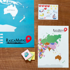 Mapa rascable de Estados + Mapa rascable del mundo COMBO - Rasca MapasMapa rascable de Estados + Mapa rascable del mundo COMBO