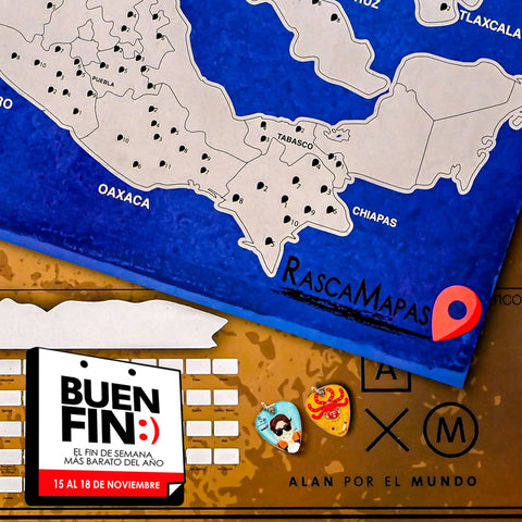 Mapa rascable de Zonas Arqueológicas + Mapa de Alan x el Mundo COMBO - Rasca MapasMapa rascable de Zonas Arqueológicas + Mapa de Alan x el Mundo COMBO