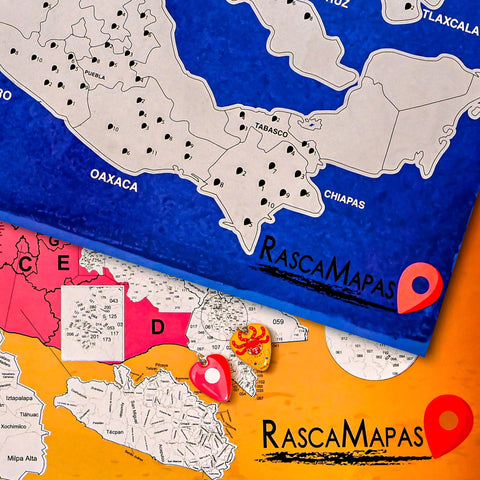 Mapa rascable Zonas Arqueológicas + Mapa rascable de municipios COMBO - Rasca MapasMapa rascable Zonas Arqueológicas + Mapa rascable de municipios COMBO