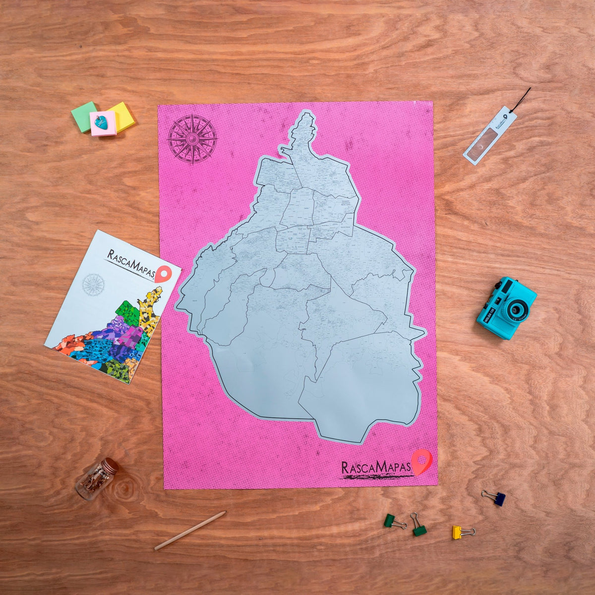 Rasca Mapa de la Ciudad de México dividido en colonias
