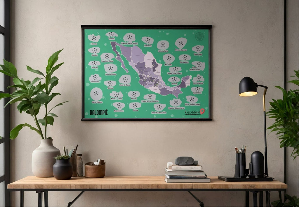 Rasca Mapa de los Estadios de México por Balompié - Rasca MapasRasca Mapa de los Estadios de México por Balompié