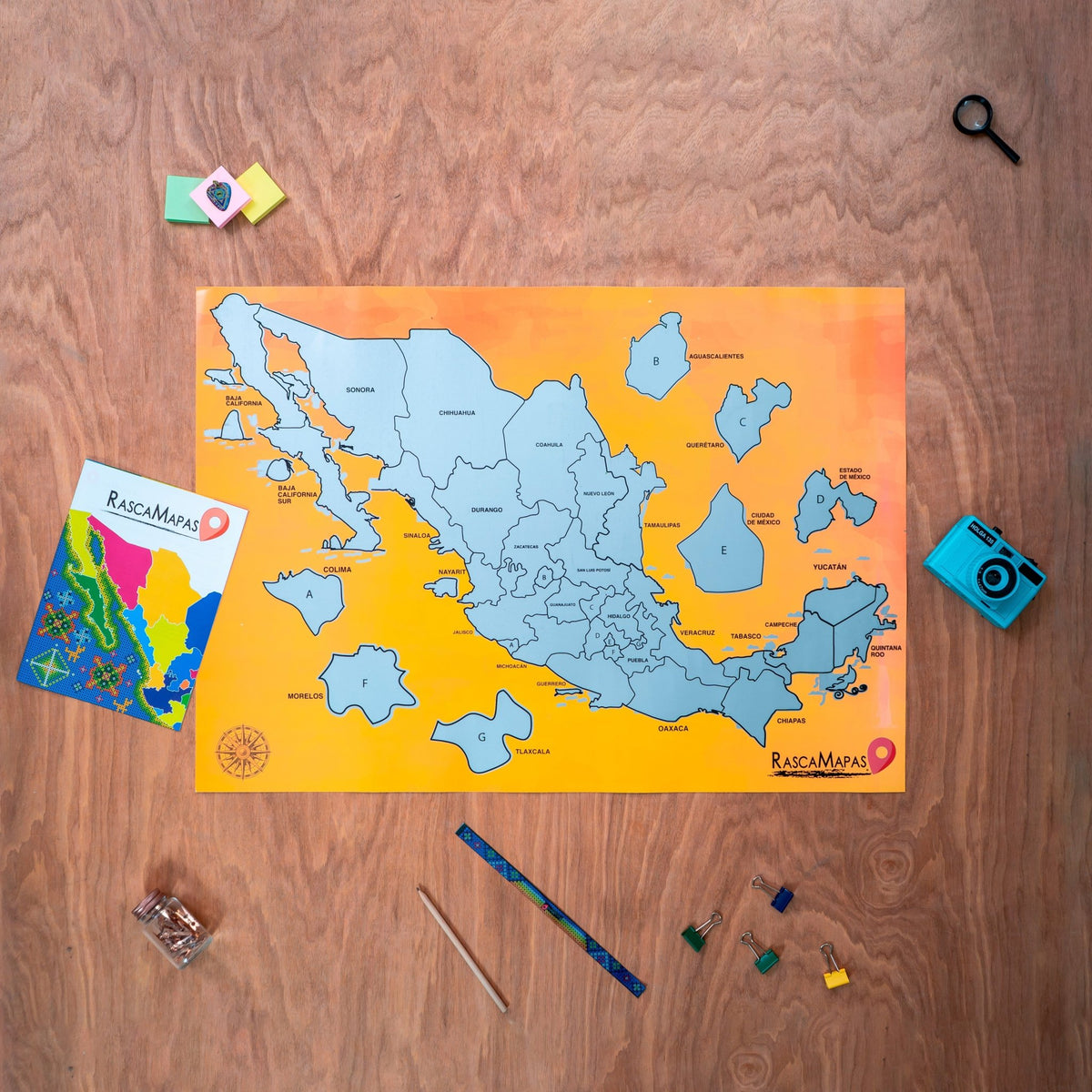 Rasca Mapa de México dividido en los 32 estados