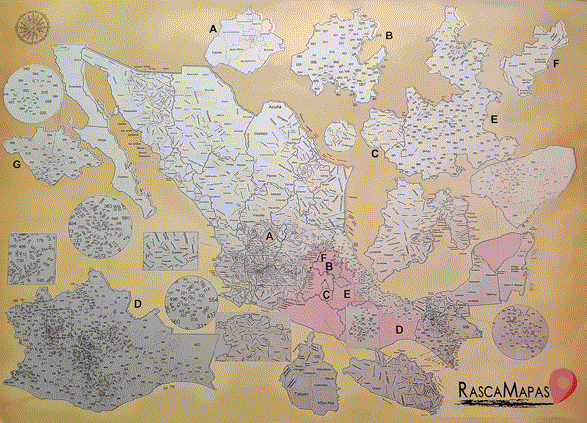 Rasca Mapa de TODOS los municipios de México - Rasca MapasRasca Mapa de TODOS los municipios de México