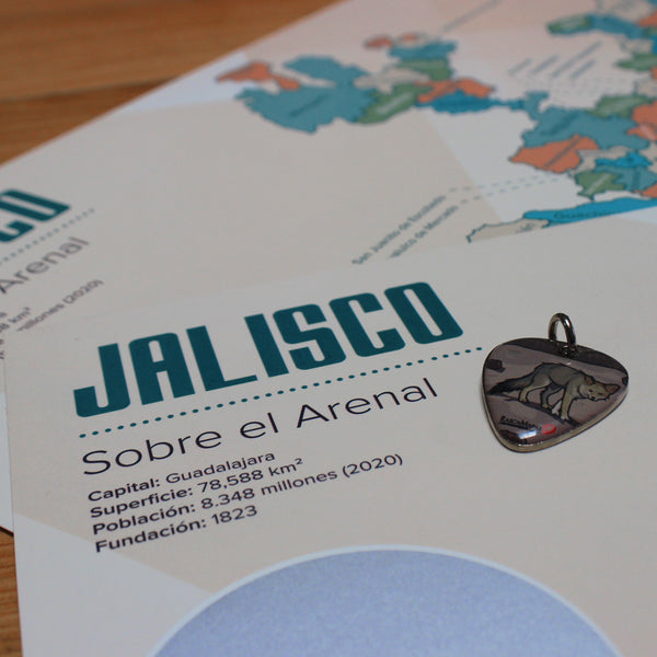 Mapa Rascable de Jalisco con Plumilla de Colección | Dividido en Municipios