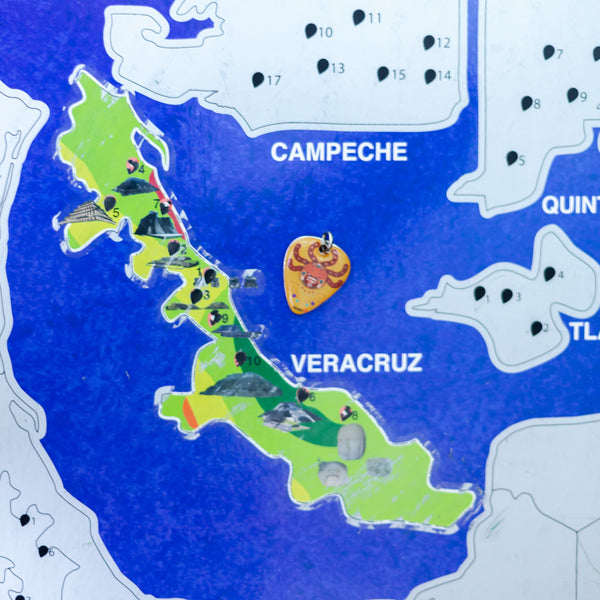 Mapa rascable de Zonas Arqueológicas de México + Mapa rascable de la CDMX dividida en colonias COMBO