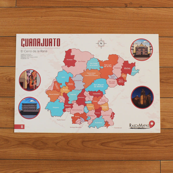 COMBO de CUATRO Mapas Rascables de los Estados con Plumillas de Colección | Dividido en Municipios