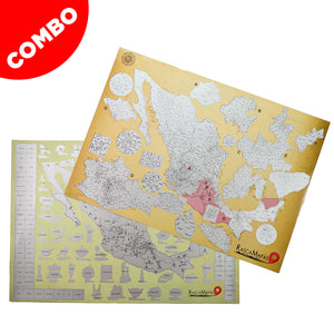 Mapa rascable de Municipios + Mapa rascable de 132 + 45 Pueblos Mágicos COMBO