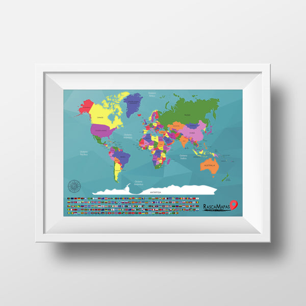 Rasca Mapa del mundo con Pasaportete