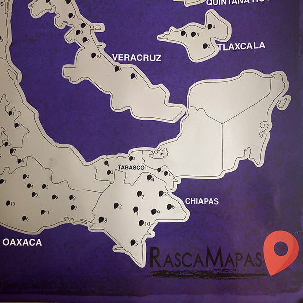 Mapa rascable de Zonas Arqueológicas + Mapa rascable del mundo COMBO
