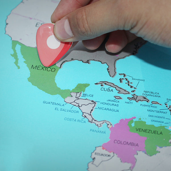 rasca mapa del mundo y de México