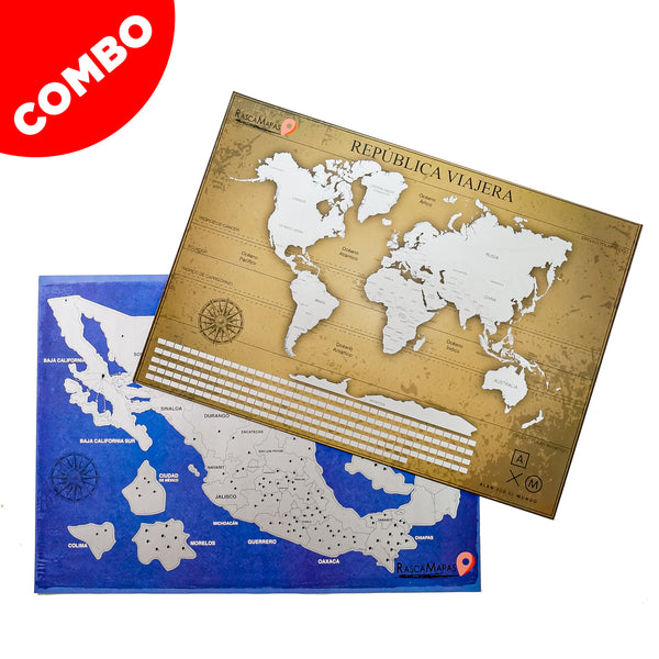 Mapa rascable de Zonas Arqueológicas + Mapa de Alan x el Mundo COMBO