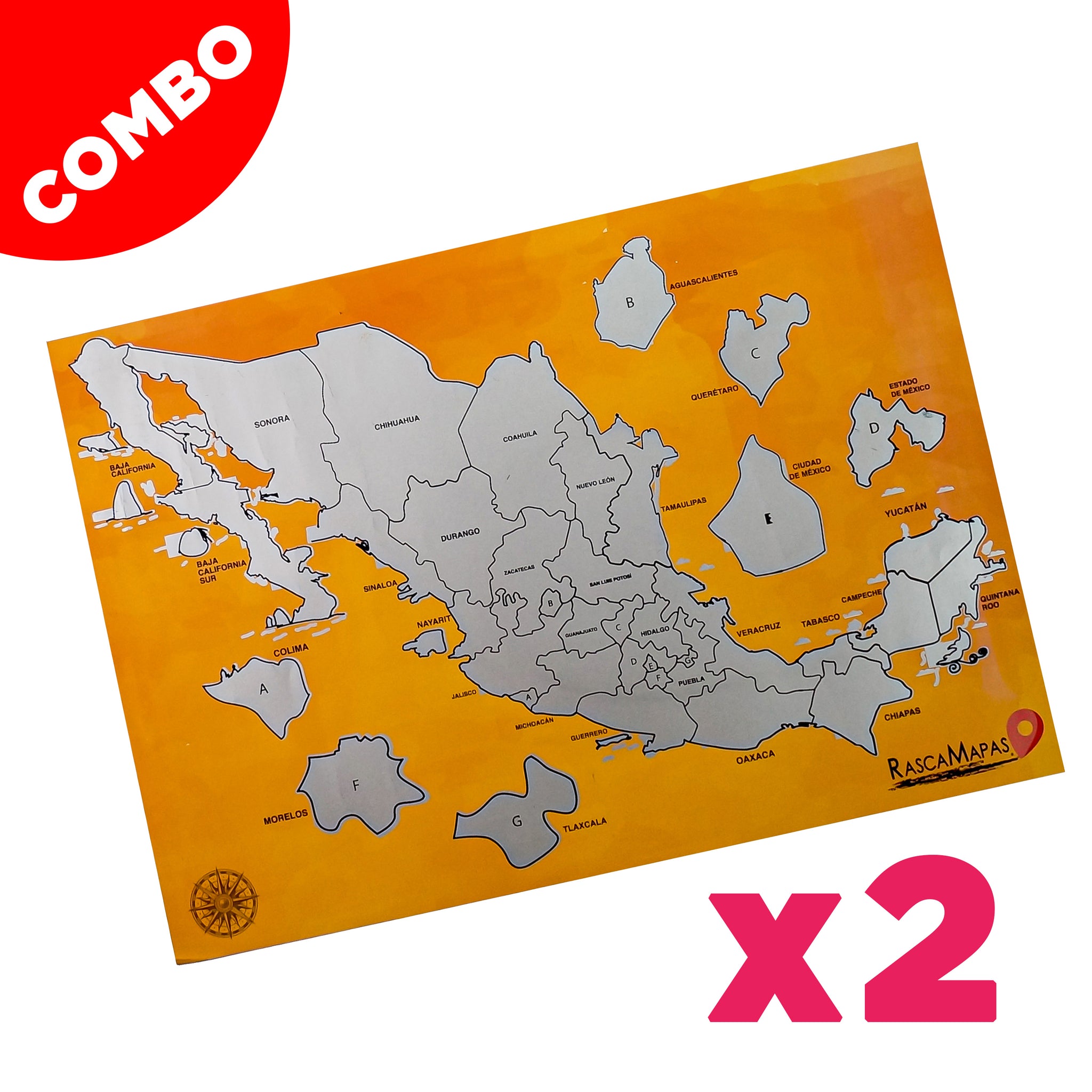 DOS Rasca Mapas de los 32 estados de México